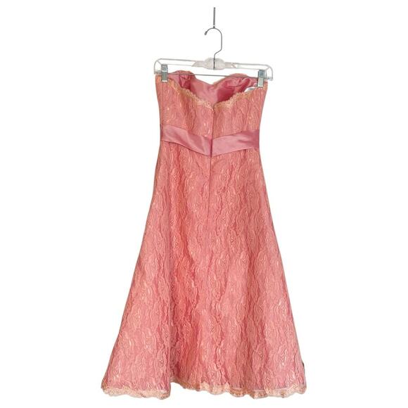 Vintage Y2K Winnie Couture Pink Sweetheart Tea Dress Strapless Size XS 0 2 Prom - Picture 2 of 8